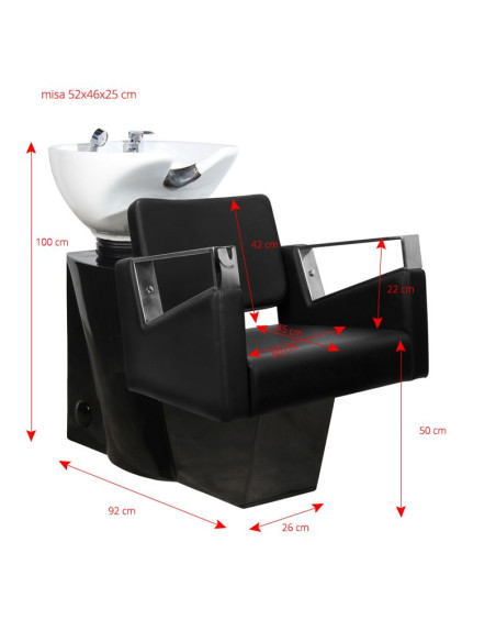 Gabbiano Wilno hairdressing wash unit black 