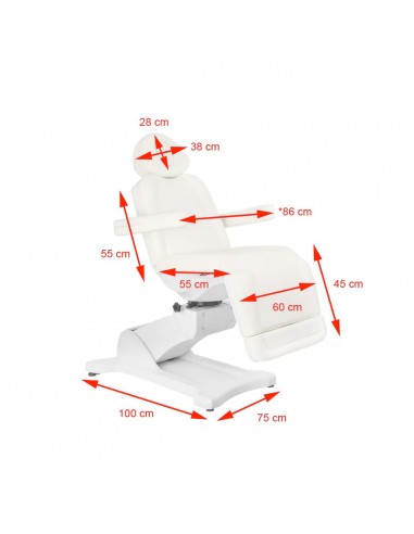 Electric cosmetic chair azzurro 869a rotary 4 engine white