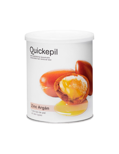 Quickepil depilatory wax tin, zinc-argan, 800 ml