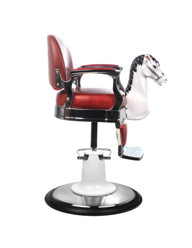 Gabbiano children's barber chair, maroon horse