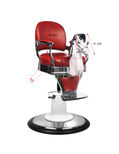 Gabbiano children's barber chair, maroon horse