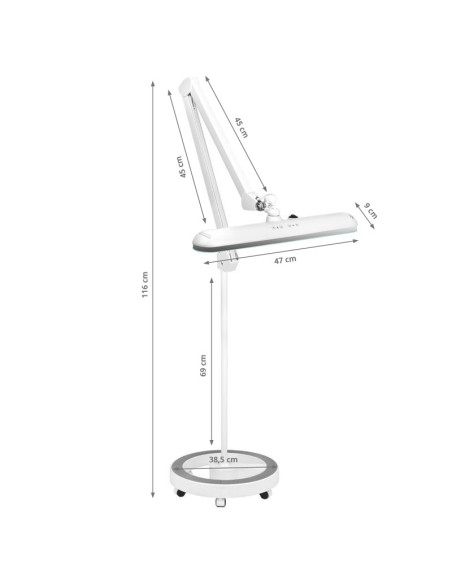 Elegant LED workshop lamp 801-tl with a reg. white light intensity and color