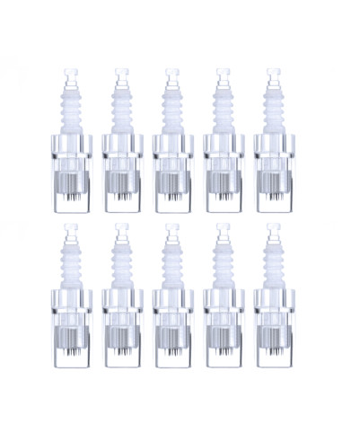 10 pieces of replacement cartridges for the microneedle pen and 12 needles