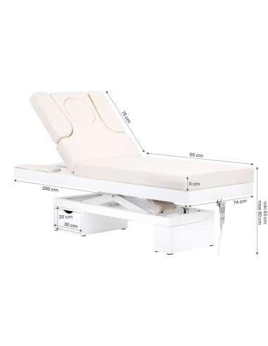 Spa cosmetic bed azzurro 815b glowing white heated