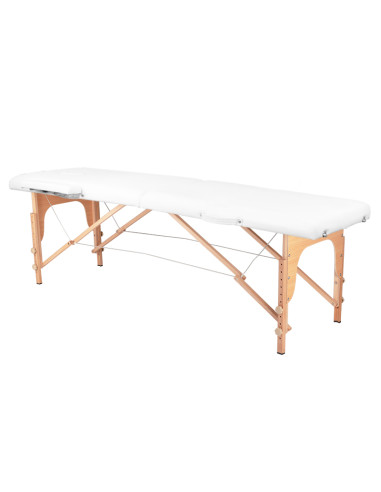 2-section folding massage table, wood comfort, white