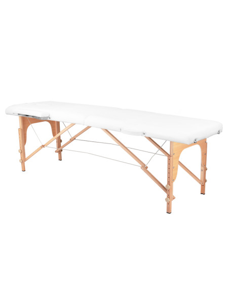 2-section folding massage table, wood comfort, white