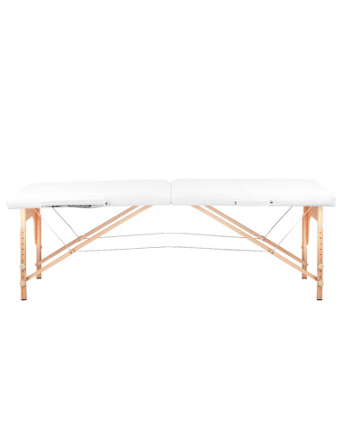 2-section folding massage table, wood comfort, white