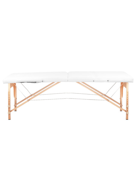 2-section folding massage table, wood comfort, white