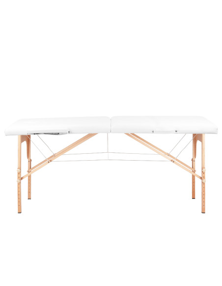 2-section folding massage table, wood comfort, white