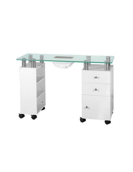 Glass desk with 013b absorber, white