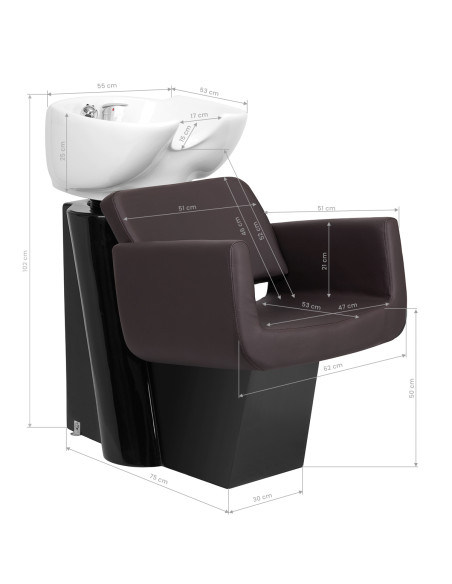 Gabbiano Helsinki's hairdressing wash unit brown