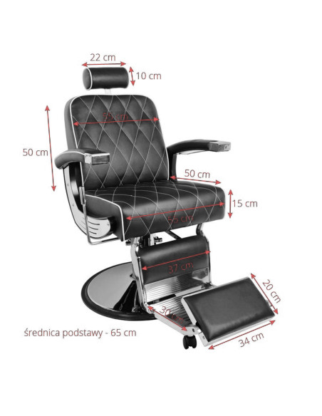 Gabbiano Black Imperial Barber Chair