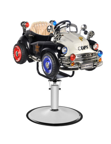 Barbershop chair, toy car, police b082