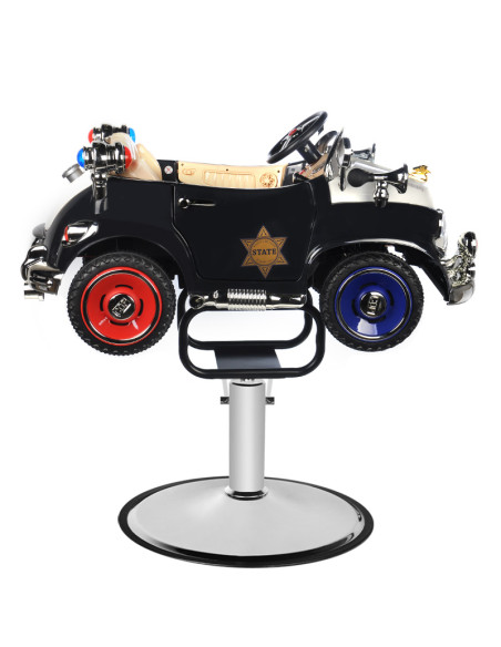 Barbershop chair, toy car, police b082