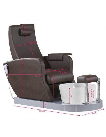Spa chair for pedicure azzurro 016 brown
