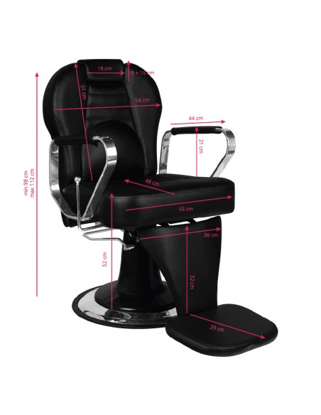 Gabbiano black tiziano barber chair