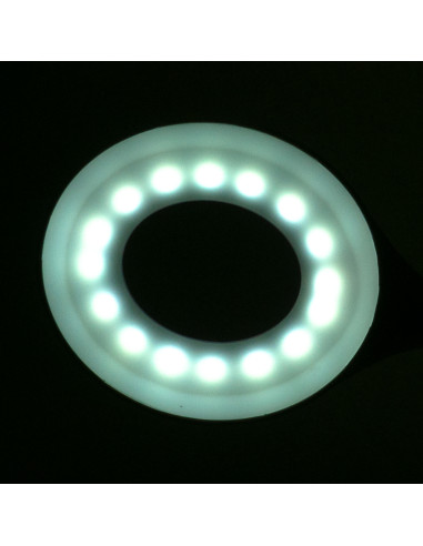 Ring led lamp snake on the desk white