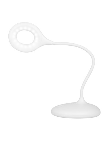 Ring led lamp snake on the desk white