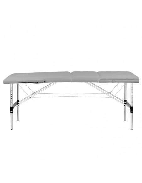 3-section aluminum comfort folding massage table, gray