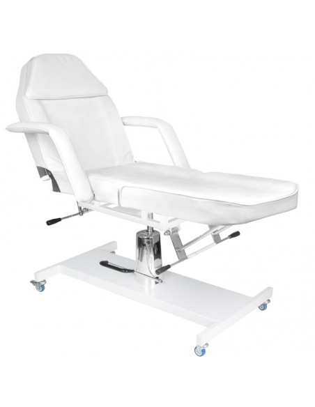 Cosmetic chair hyd. basic 210 white on wheels