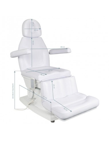 Electro-floor cosmetic chair kate 4 strong. white