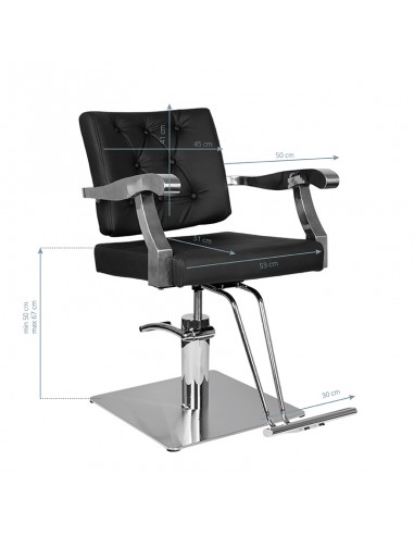 Gabbiano black lyon hairdressing chair