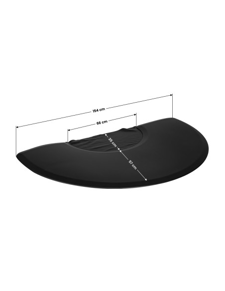 Hairdressing mat under a semicircular armchair