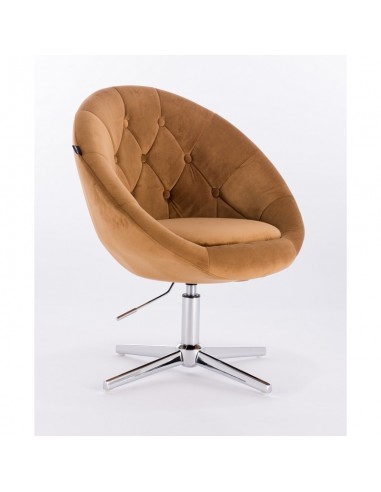 Carmel colour velour chairs for sale. Hroove Salon Chair - Carmel BFHR8516