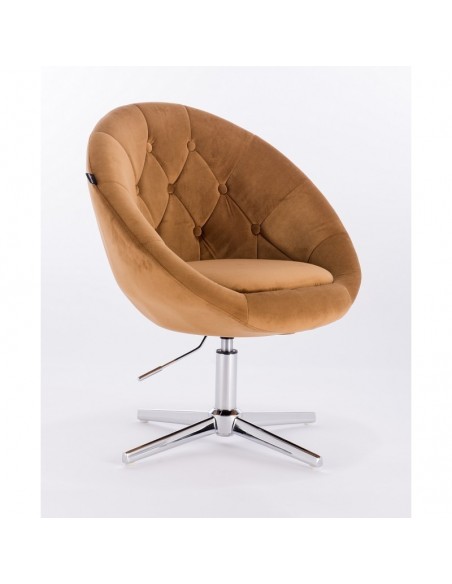 Carmel colour velour chairs for sale. Hroove Salon Chair - Carmel BFHR8516