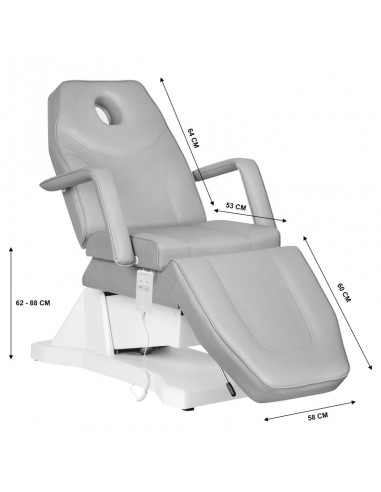 ELECTRIC COSMETIC CHAIR SOFT 1 MOTOR. GRAY
