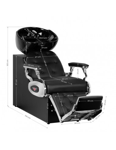 GABBIANO BARBER WASH UNIT FRANCESCO BLACK
