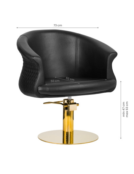 Gabbiano hairdressing chair Wersal gold black