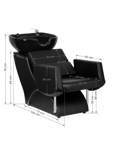 SANTIAGO BLACK GABBIANO HAIR WASH UNIT