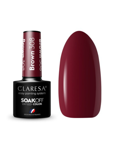 CLARESA Hybrid nail polish BROWN 308 -5g