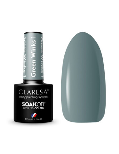 CLARESA hybrid polish GREEN WINKS 1 -5g