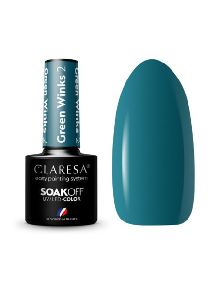 CLARESA hybrid polish GREEN WINKS 2 -5g