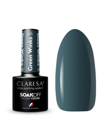CLARESA hybrid polish GREEN WINKS 3 -5g