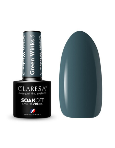 CLARESA hybrid polish GREEN WINKS 3 -5g