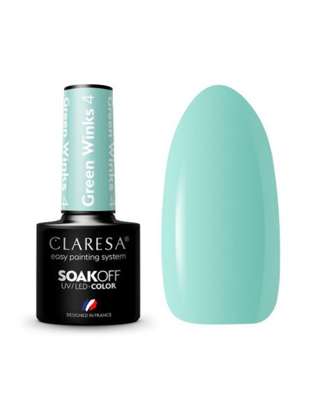 CLARESA hybrid polish GREEN WINKS 4 -5g