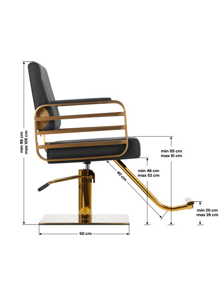 GABBIANO HAIRDRESSING CHAIR AVILA BLACK GOLD