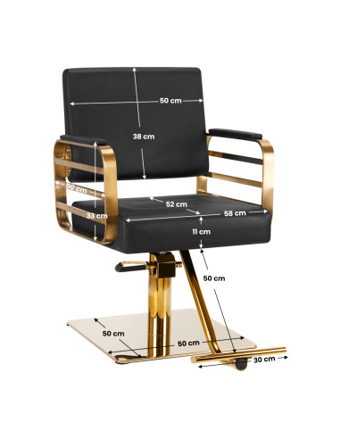 GABBIANO HAIRDRESSING CHAIR AVILA BLACK GOLD