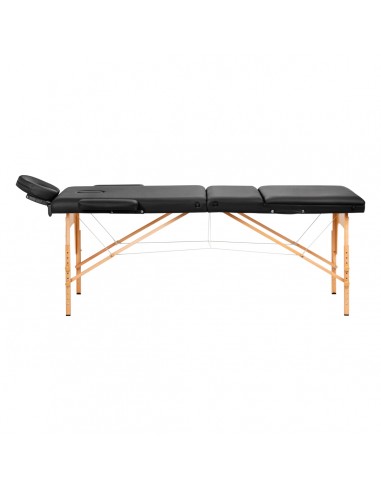 WOODEN FOLDING MASSAGE TABLE COMFORT ACTIVFIZJO LUX 3-SECTIONS 190X70 BLACK