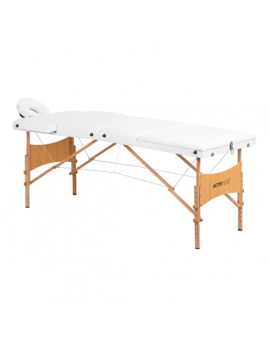 WOODEN FOLDING TABLE FOR MASSAGE COMFORT ACTIVFIZJO LUX 3 SECTIONS 190X70 WHITE