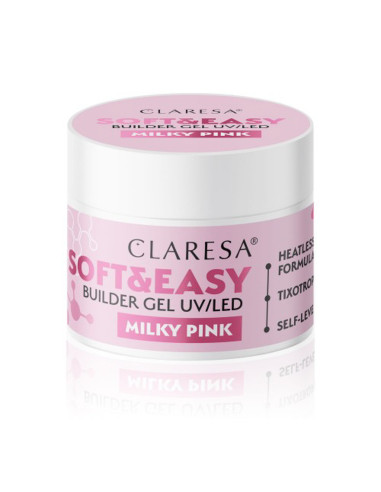 Claresa builder gel Soft & Easy gel milky pink 90g