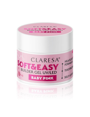 Claresa builder gel Soft & Easy gel baby pink 90g