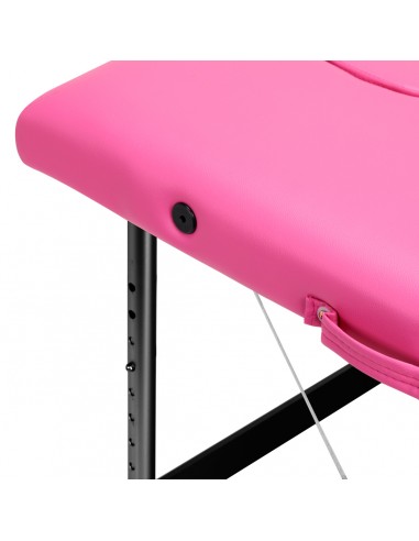 Folding massage table aluminum Activ Fizjo comfort 2 segment pink black aluminum