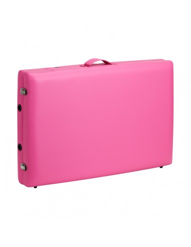 Folding massage table aluminum Activ Fizjo comfort 2 segment pink black aluminum