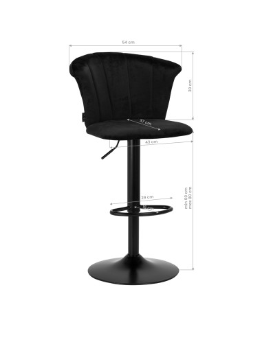 4Rico Bar Hocker QS-B801 black velvet