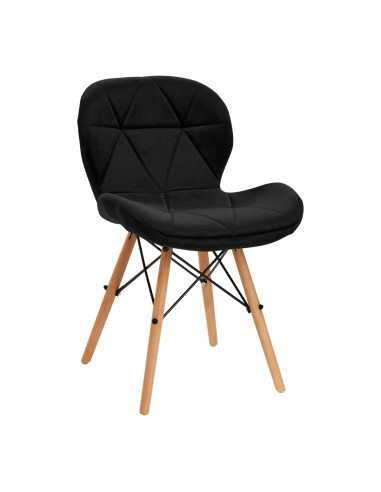 4Rico Cosmetic chair QS-186 black velvet
