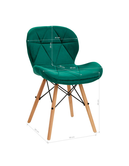4Rico Cosmetic chair QS-186 green velvet